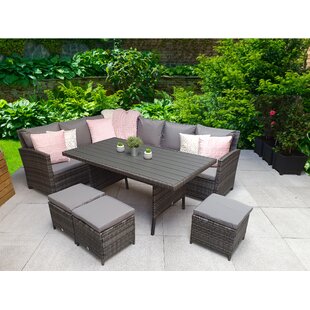 Yakoe Lotus 9 Seater Rattan Garden Outdoor Sofa Set Wayfair